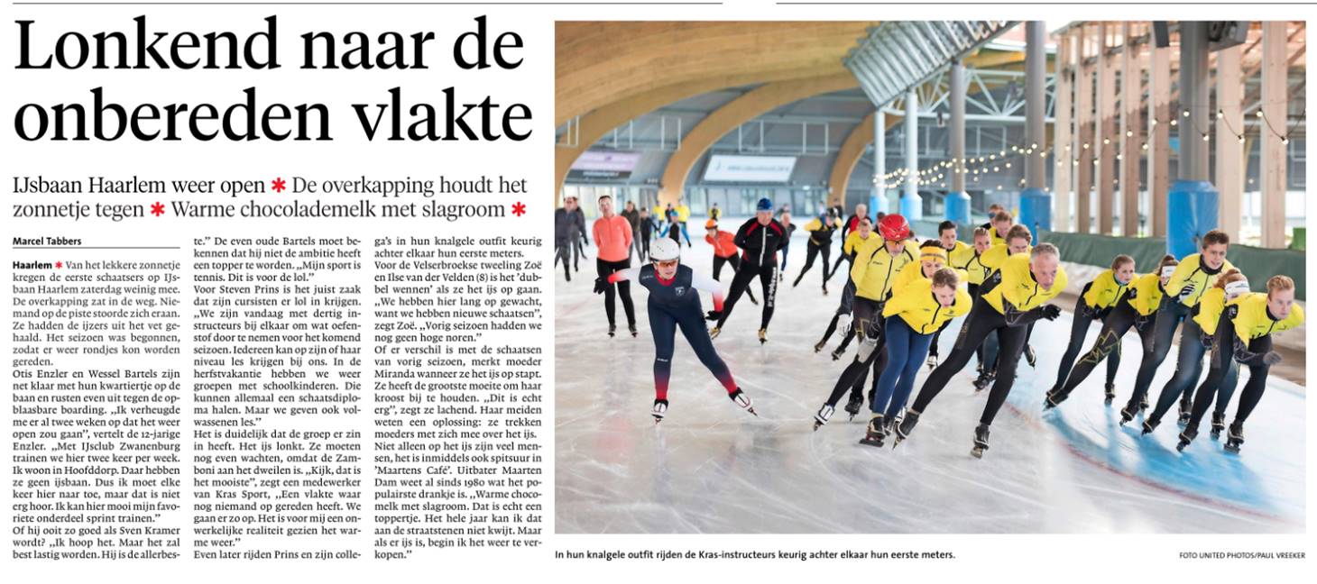 artikel schaatscursus haarlems dagblad IJsbaan Haarlem